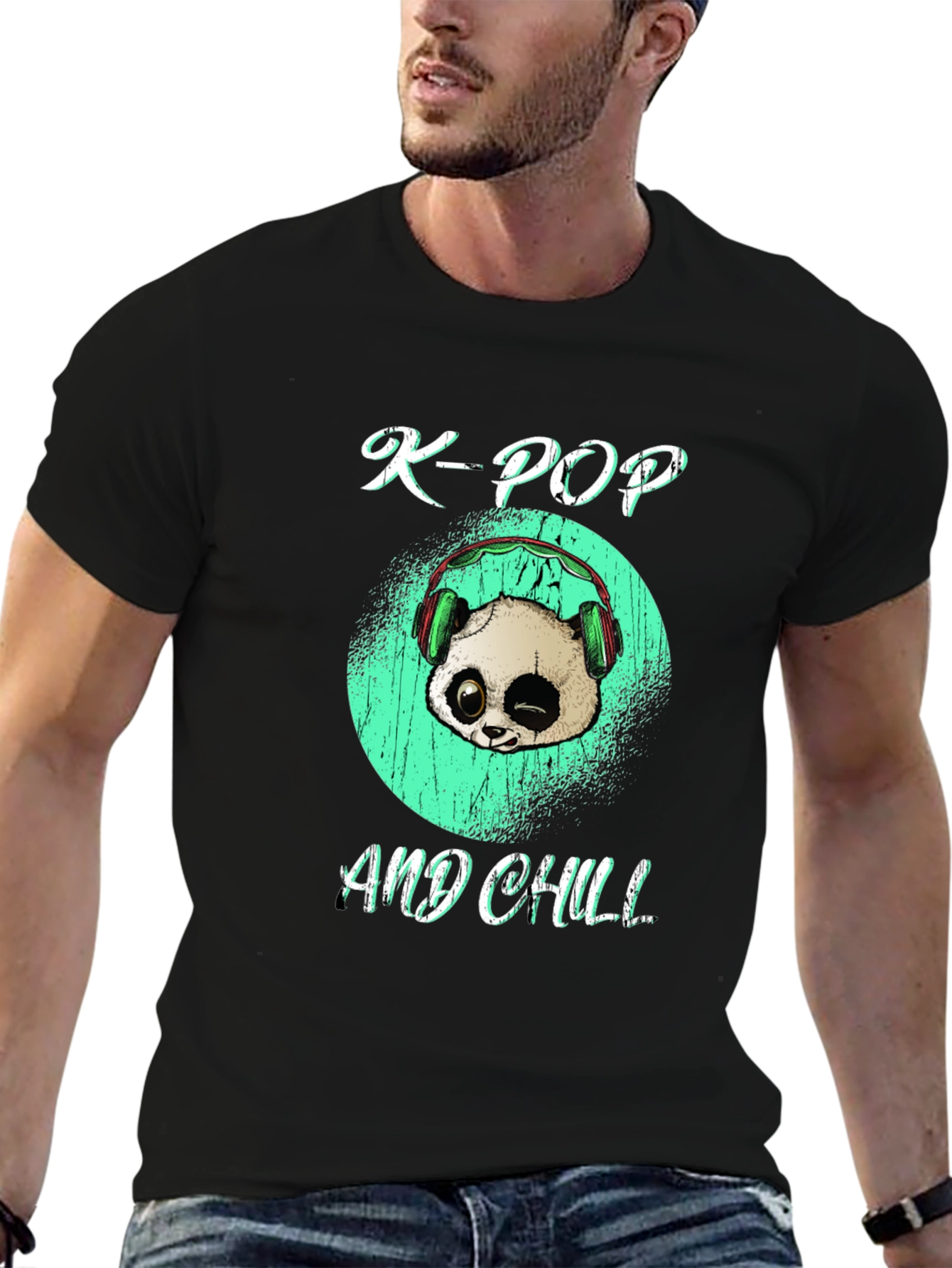 K-Pop and Chill Panda Graphic Tee