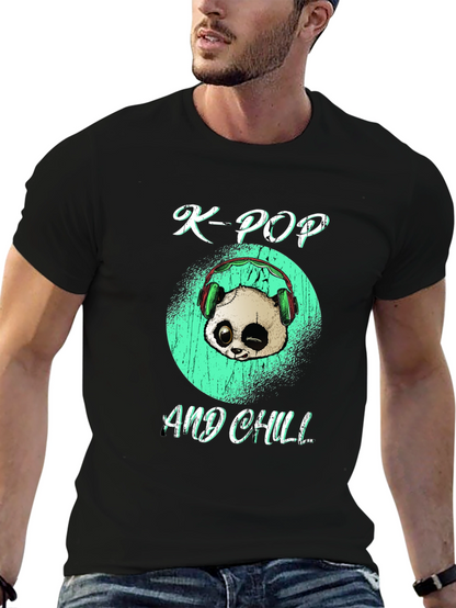 K-Pop and Chill Panda Graphic Tee