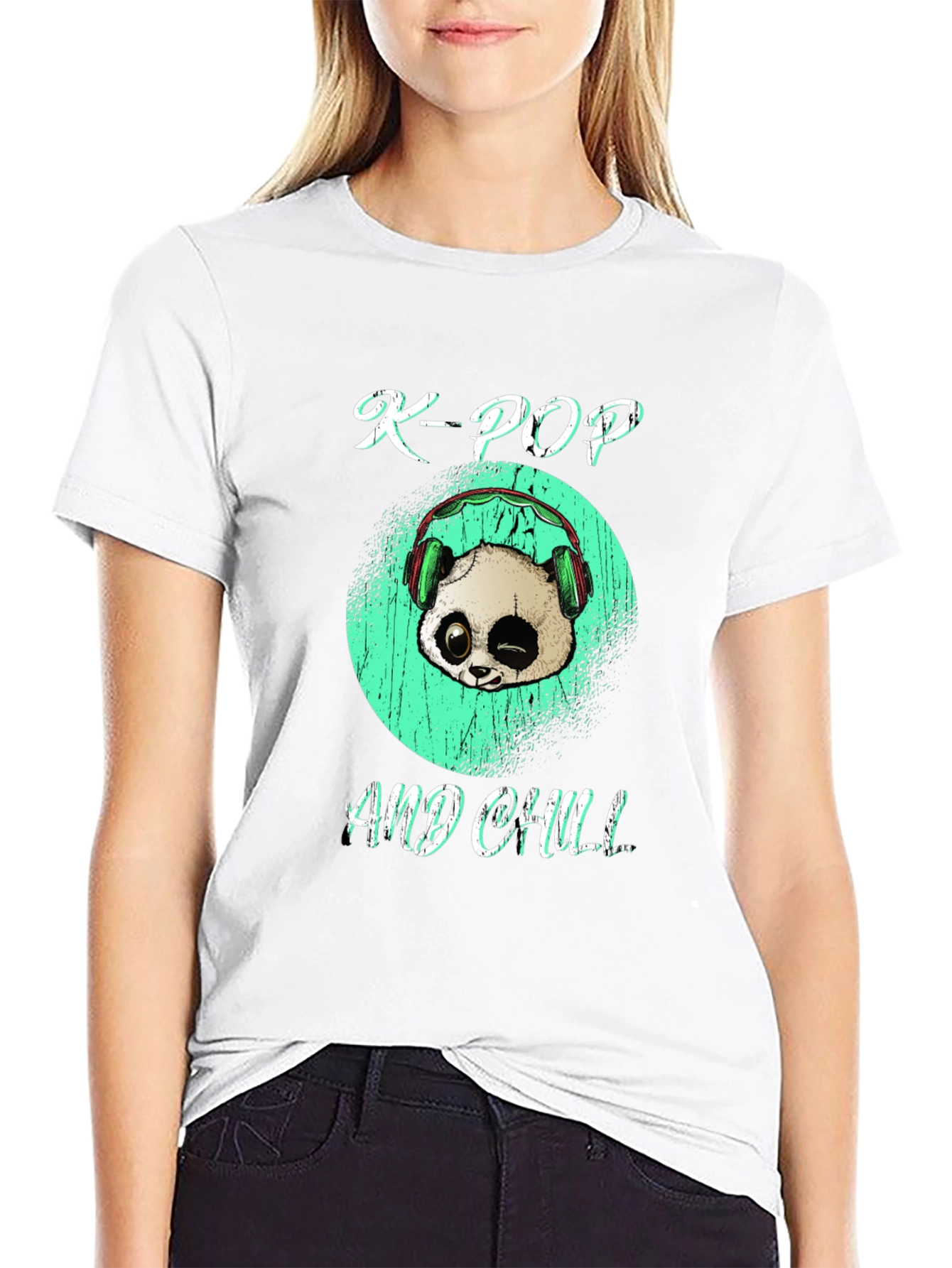 K-Pop and Chill Panda Graphic Tee