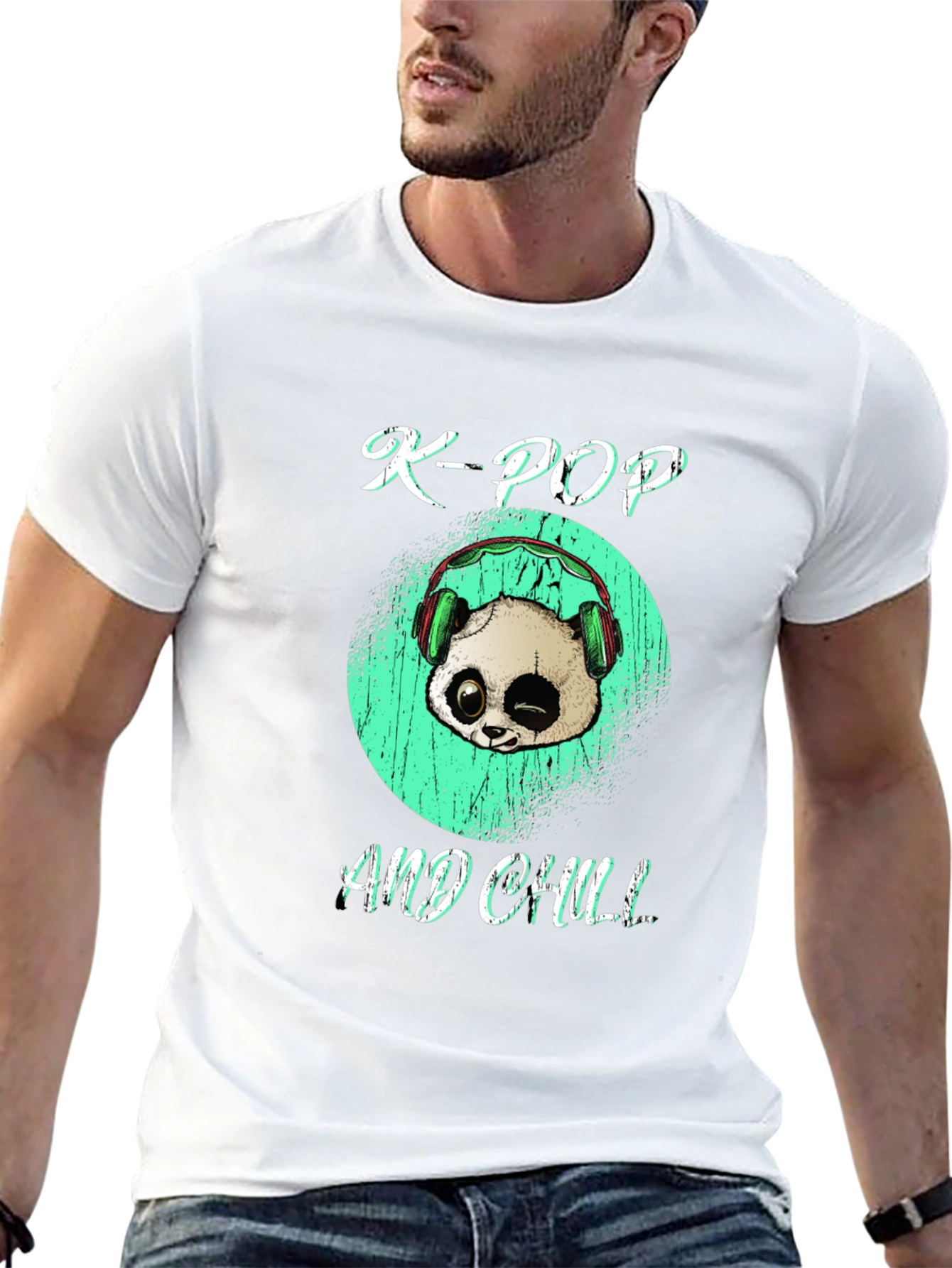 K-Pop and Chill Panda Graphic Tee