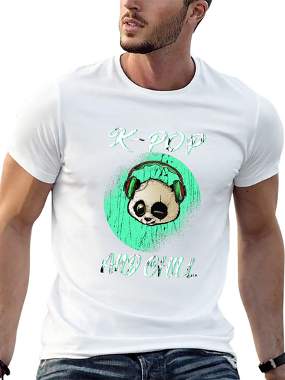 K-Pop and Chill Panda Graphic Tee