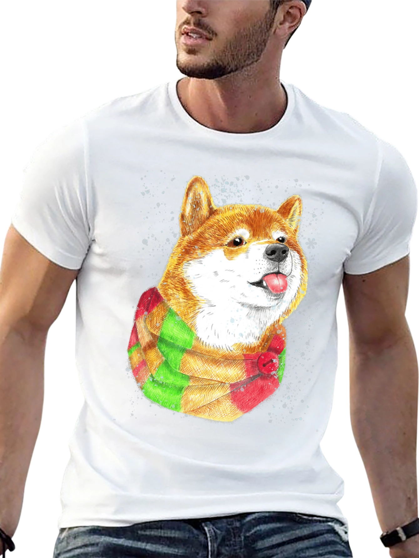Shiba Inu T-Shirt with Scarf - Dog Lover Apparel