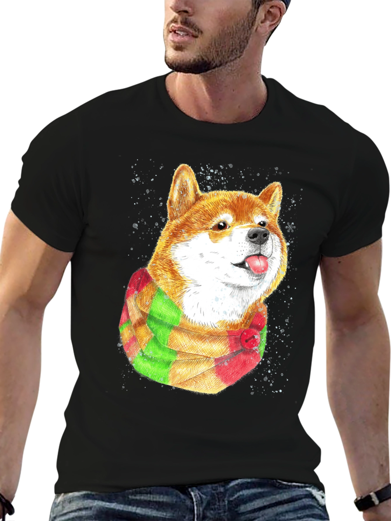 Shiba Inu T-Shirt with Scarf - Dog Lover Apparel