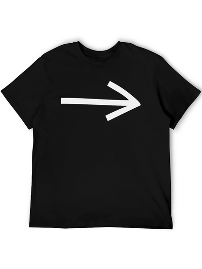 Right Arrow Graphic Tee - Black Cotton T-Shirt