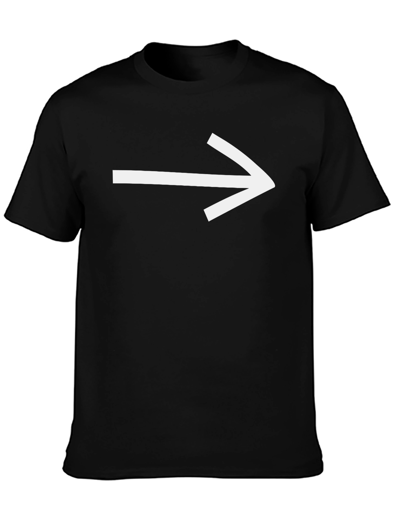 Right Arrow Graphic Tee - Black Cotton T-Shirt