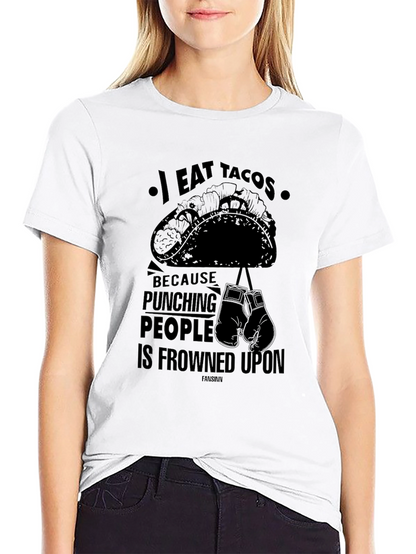 I Eat Tacos Funny Graphic T-Shirt