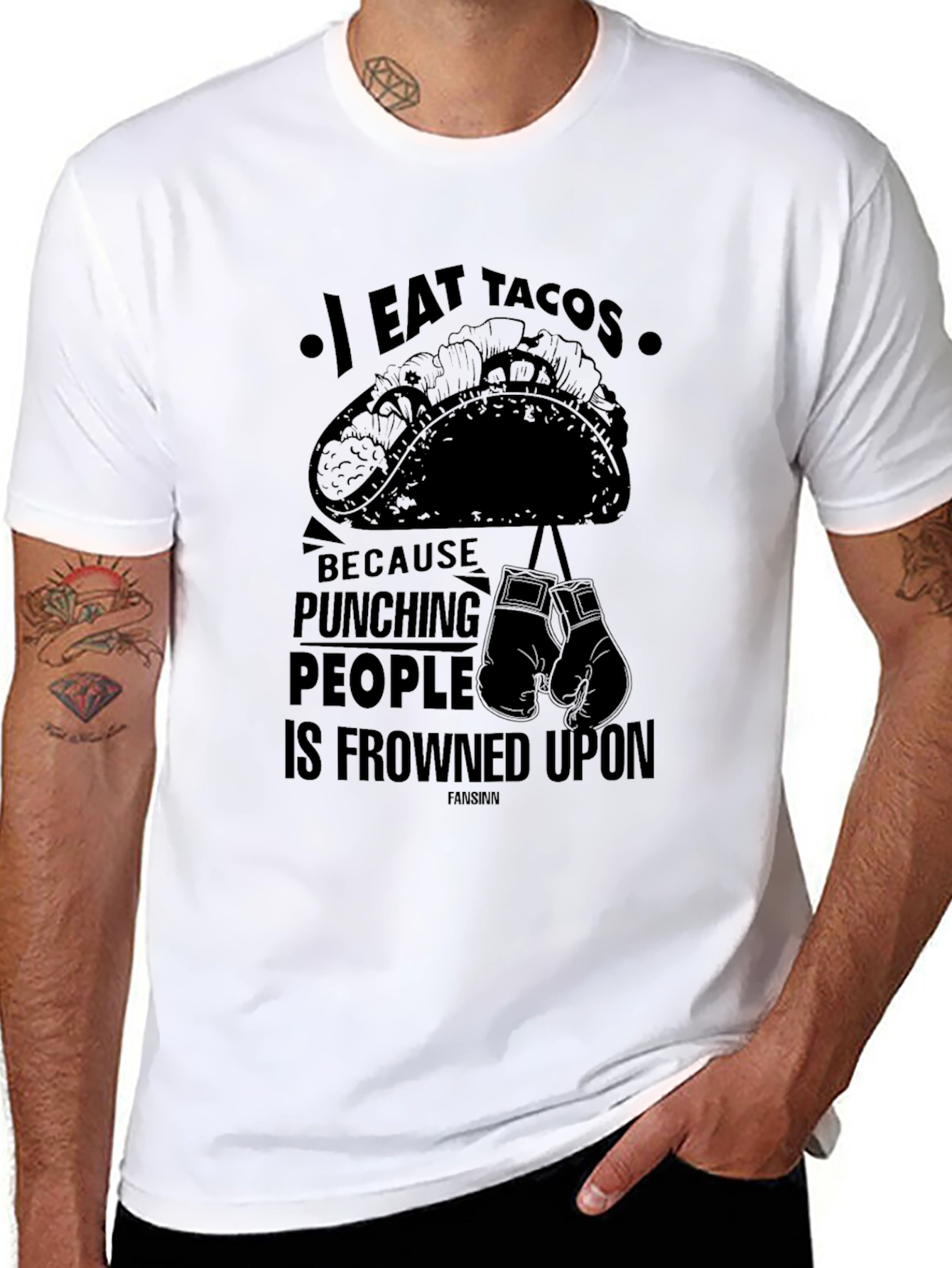 I Eat Tacos Funny Graphic T-Shirt