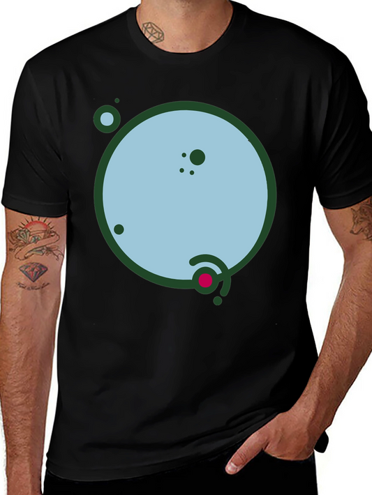 Geometric Planet Graphic Black Tee