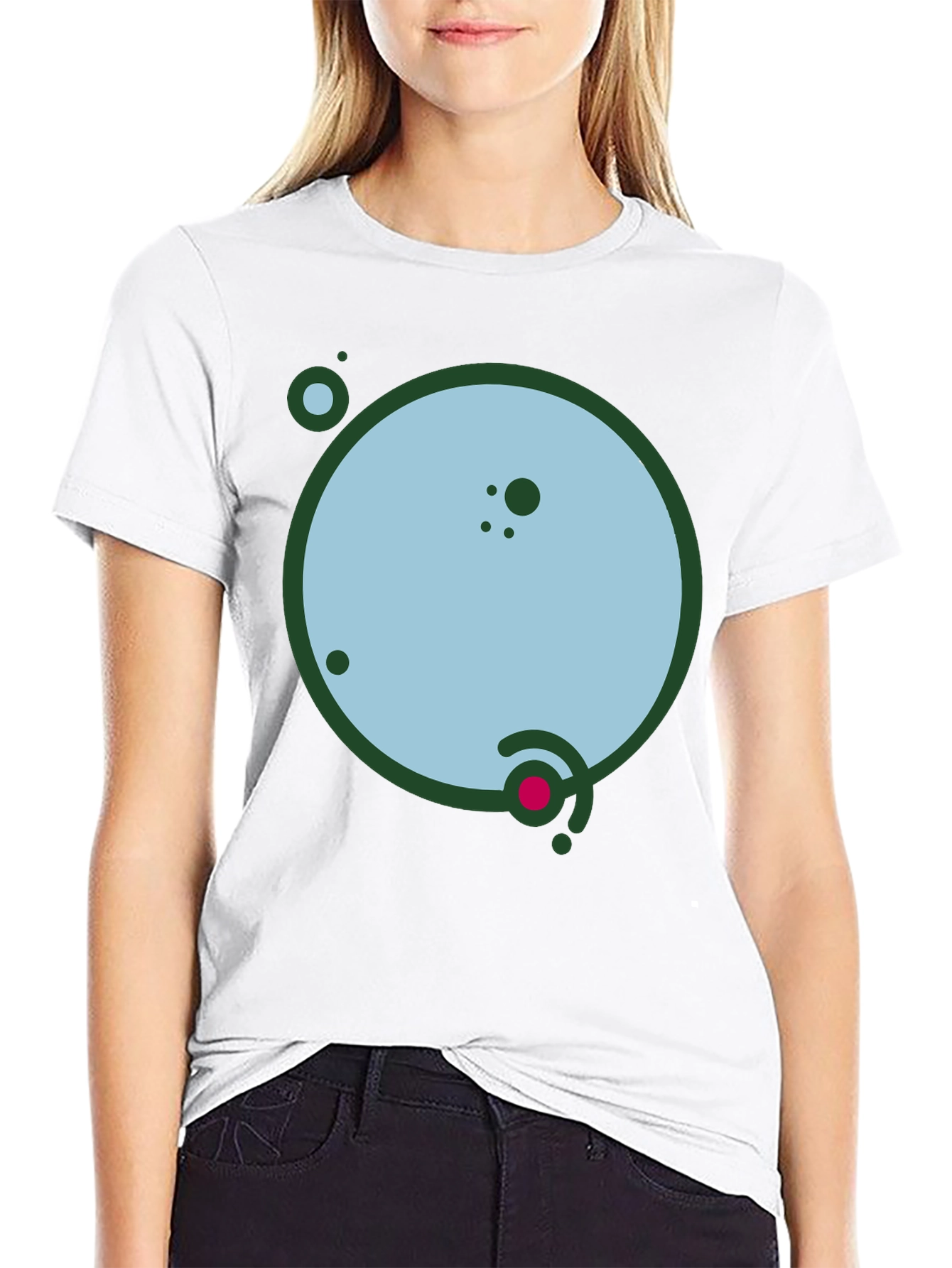 Geometric Planet Graphic Black Tee