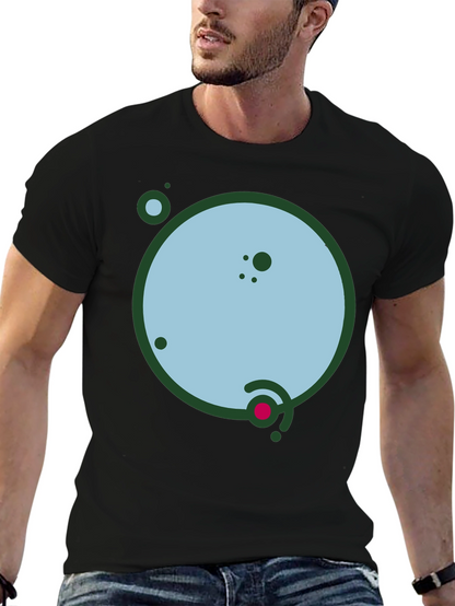 Geometric Planet Graphic Black Tee