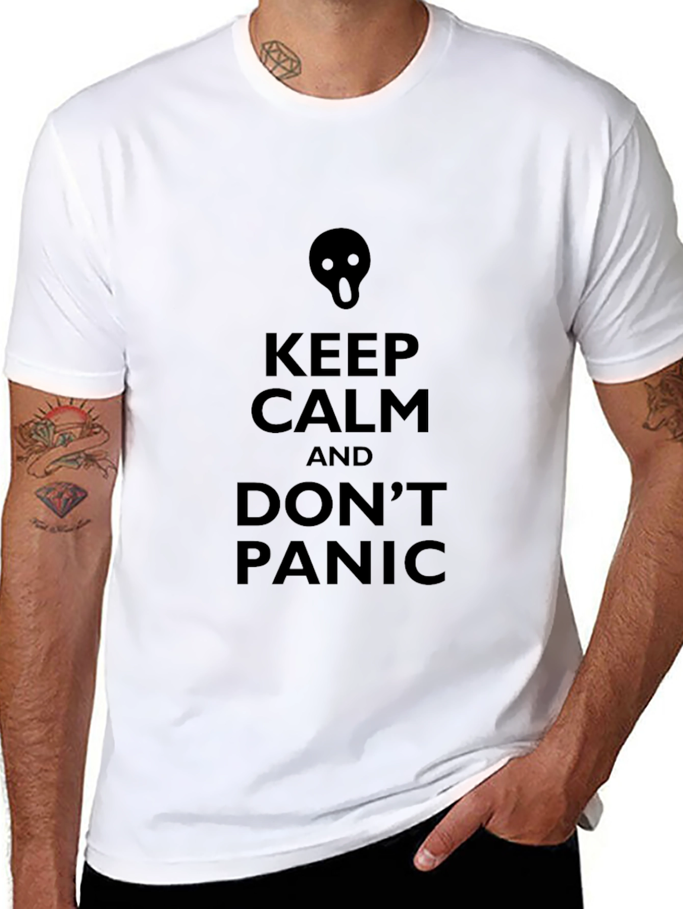 Keep Calm Dont Panic Black T-Shirt
