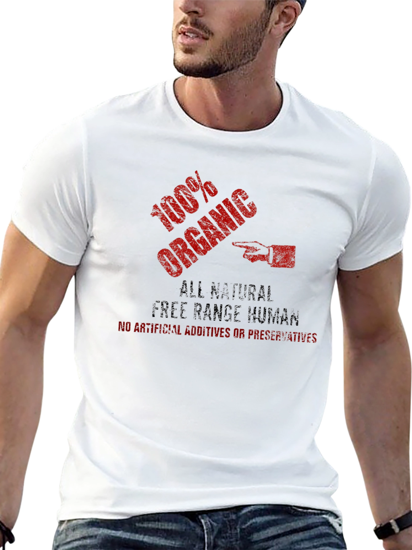 100% Organic Free Range Human Funny T-Shirt