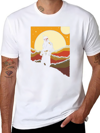 Retro Sci-Fi T-Shirt: Bounty Hunter Scene