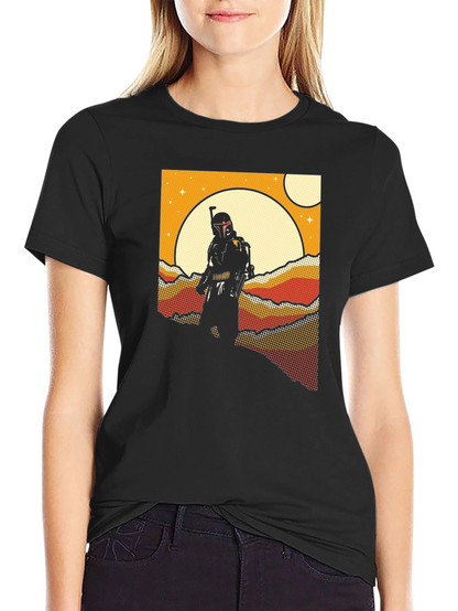 Retro Sci-Fi T-Shirt: Bounty Hunter Scene