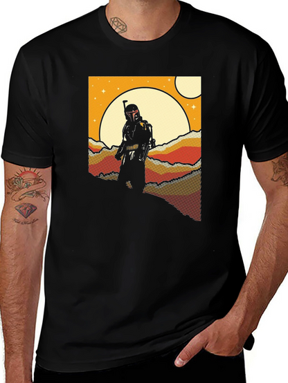Retro Sci-Fi T-Shirt: Bounty Hunter Scene