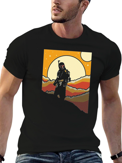 Retro Sci-Fi T-Shirt: Bounty Hunter Scene