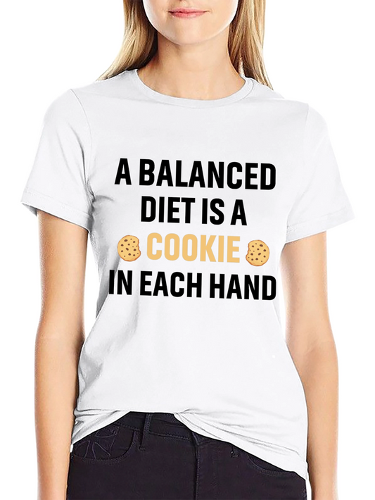 Balanced Diet Cookie T-Shirt: Funny Foodie Tee