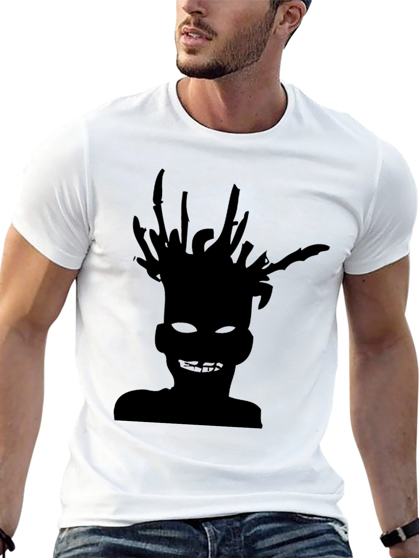 Unique Silhouette Graphic Black T-Shirt