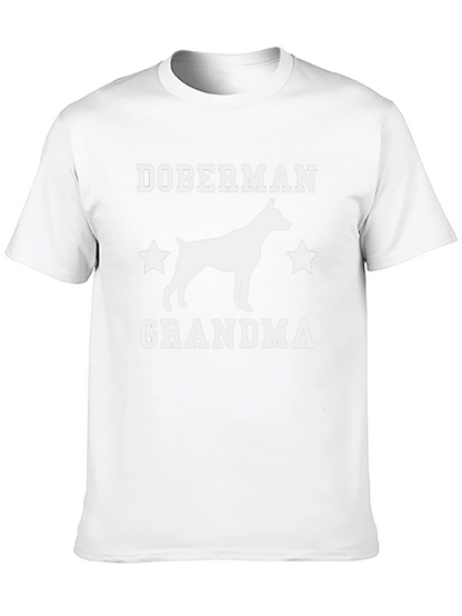 Doberman Grandma Graphic Tee - Black Cotton T-Shirt