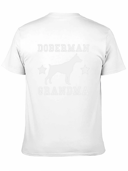 Doberman Grandma Graphic Tee - Black Cotton T-Shirt
