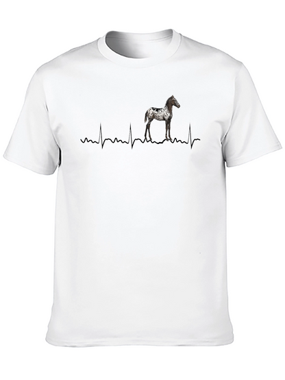 Horse Heartbeat T-Shirt - Black