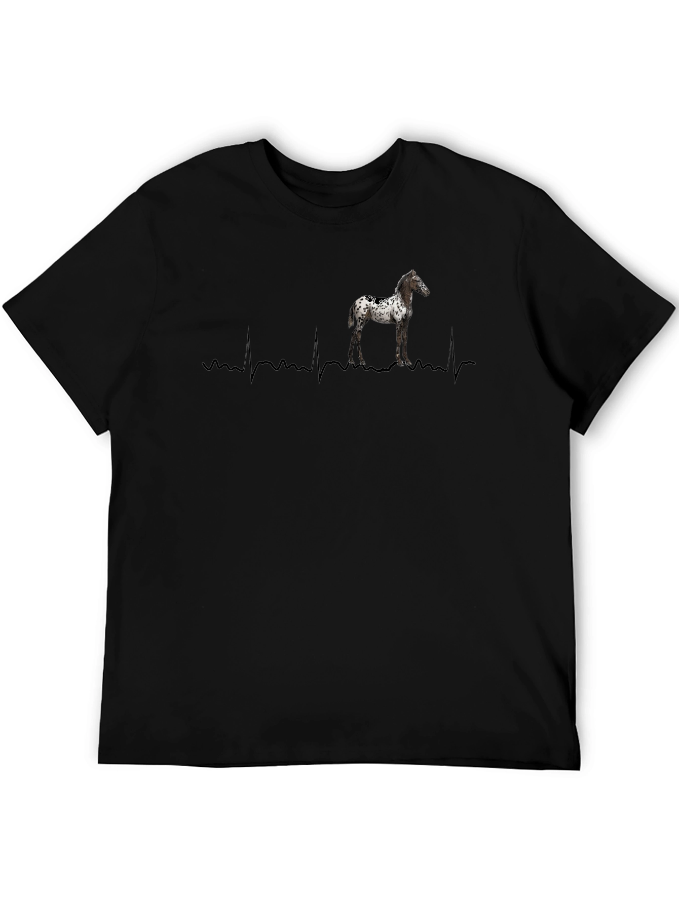 Horse Heartbeat T-Shirt - Black