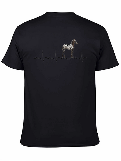 Horse Heartbeat T-Shirt - Black