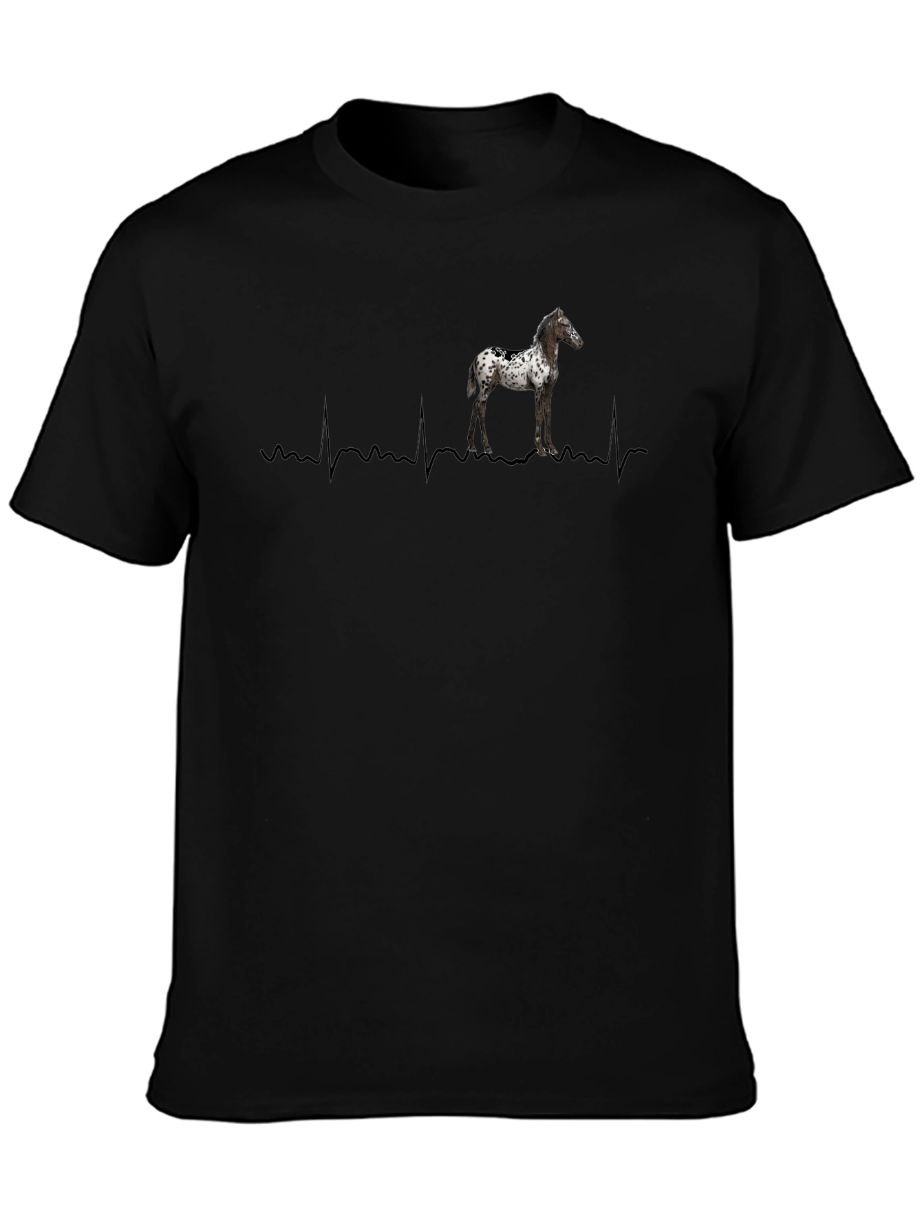 Horse Heartbeat T-Shirt - Black
