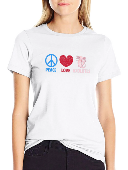 Peace Love Axolotls Graphic T-Shirt