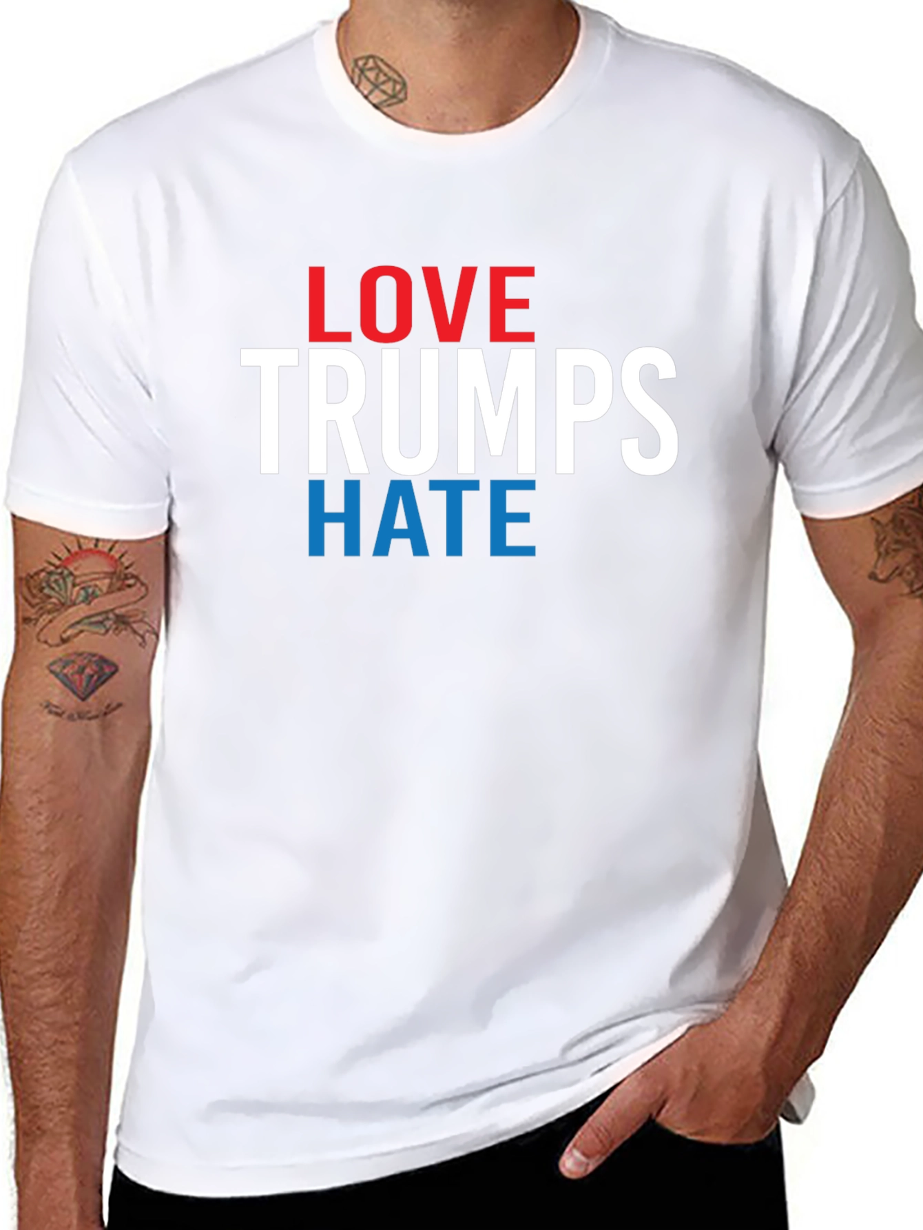 Love Trumps Hate Graphic T-Shirt - Political Statement Tee