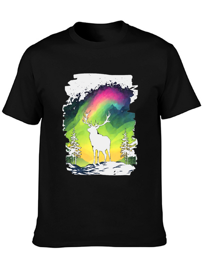 Deer Aurora Graphic T-Shirt