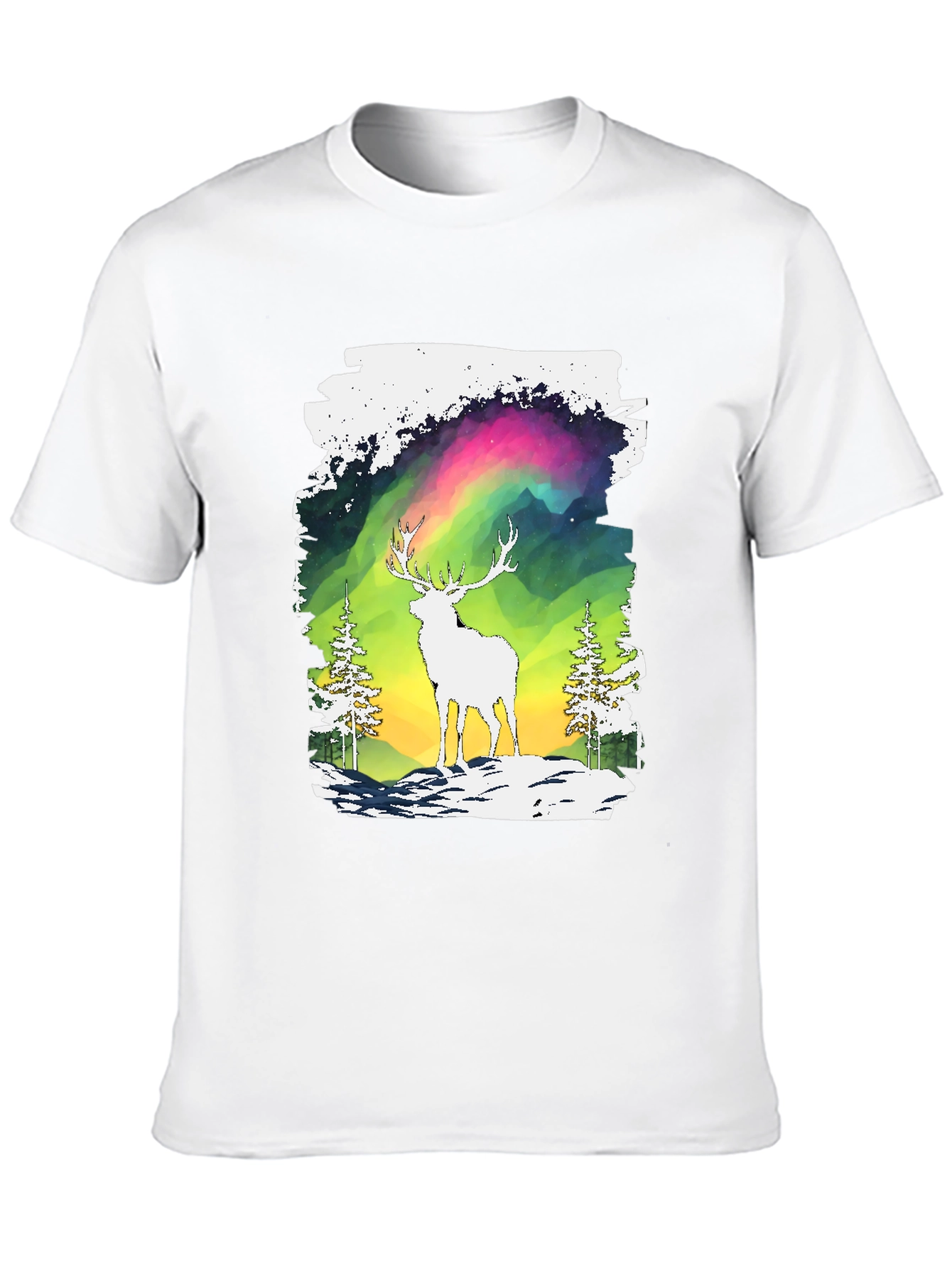 Deer Aurora Graphic T-Shirt