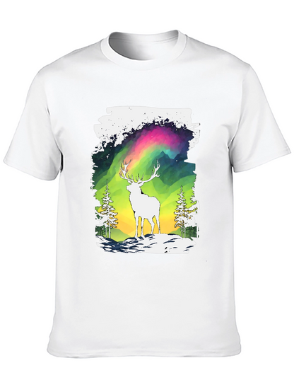 Deer Aurora Graphic T-Shirt