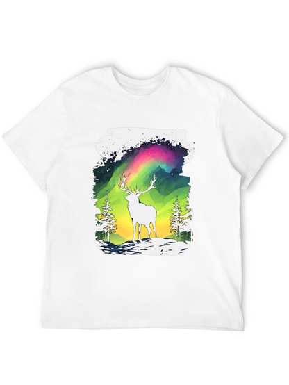 Deer Aurora Graphic T-Shirt