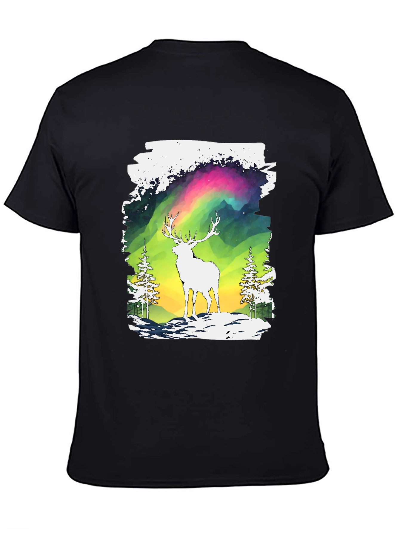 Deer Aurora Graphic T-Shirt