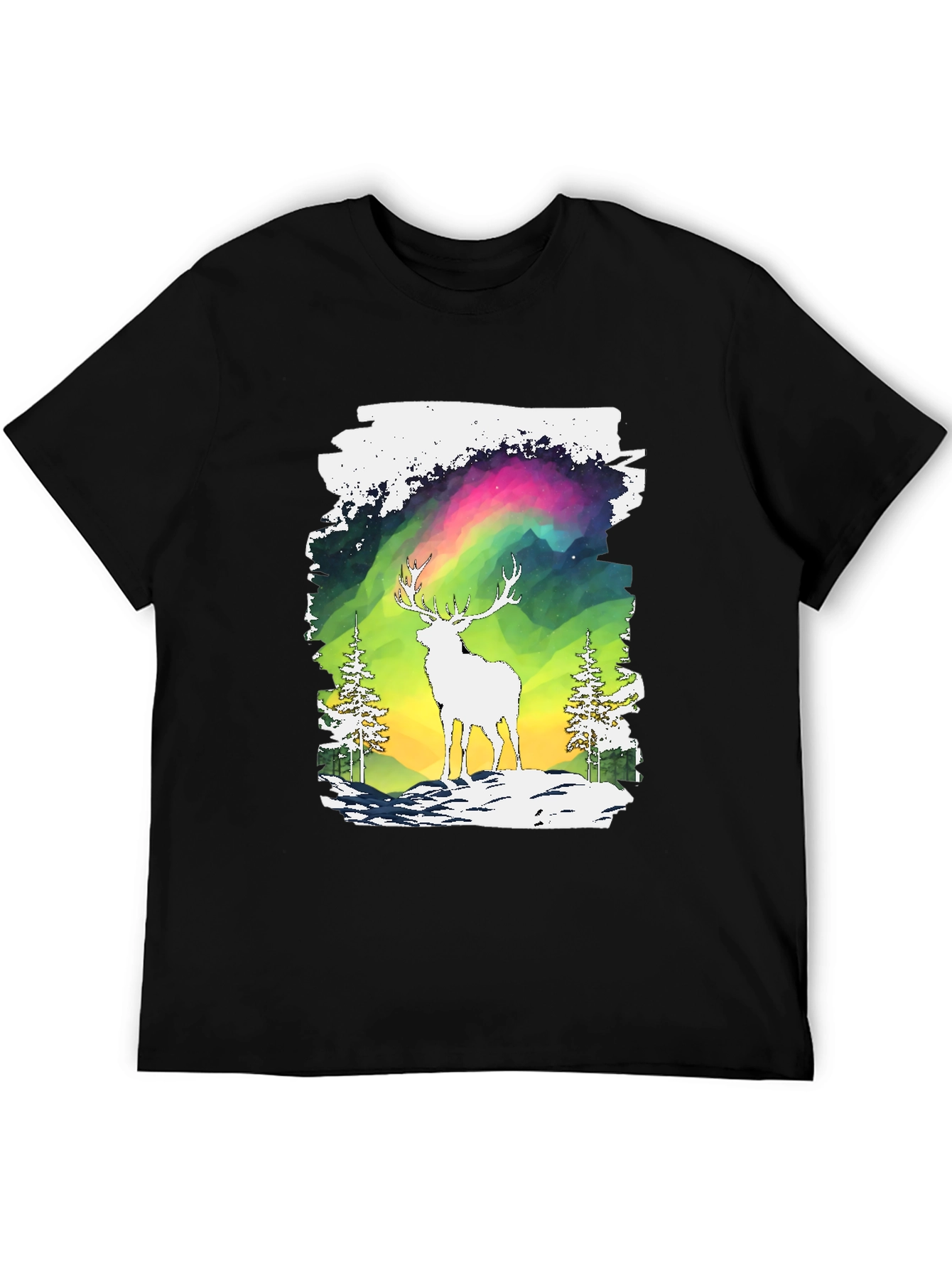 Deer Aurora Graphic T-Shirt