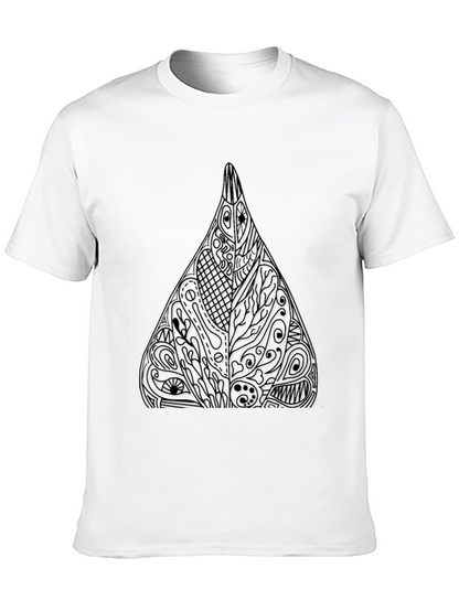 Abstract Geometric Triangle Graphic Tee - Black