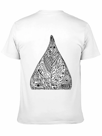 Abstract Geometric Triangle Graphic Tee - Black