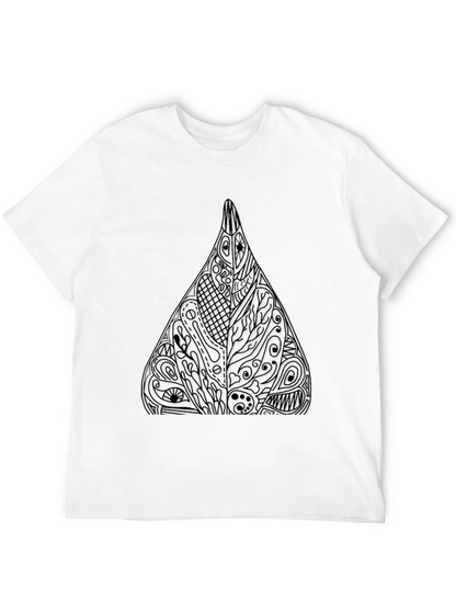 Abstract Geometric Triangle Graphic Tee - Black