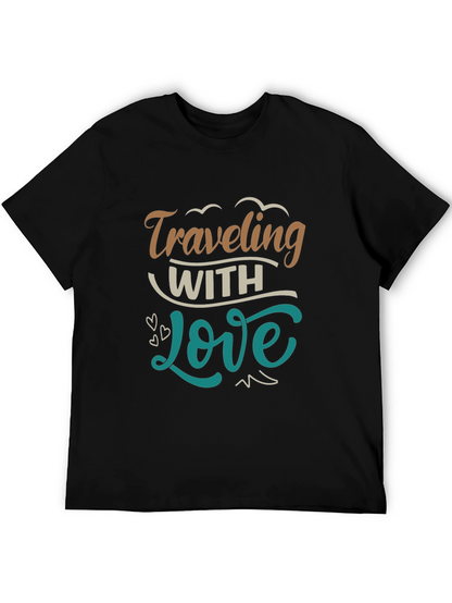 Traveling With Love Black Graphic T-Shirt