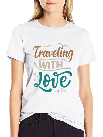 Traveling With Love Black Graphic T-Shirt