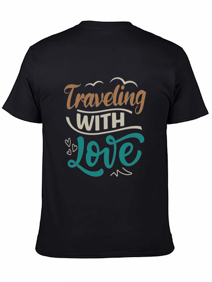 Traveling With Love Black Graphic T-Shirt