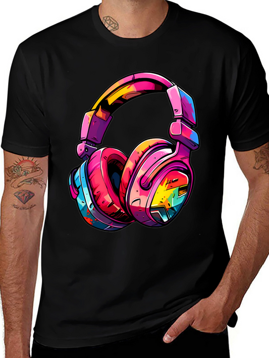 Colorful Headphones Graphic T-Shirt