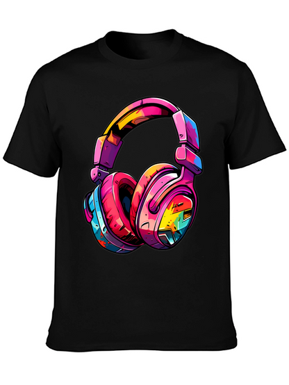Colorful Headphones Graphic T-Shirt