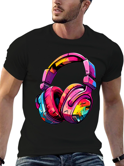 Colorful Headphones Graphic T-Shirt