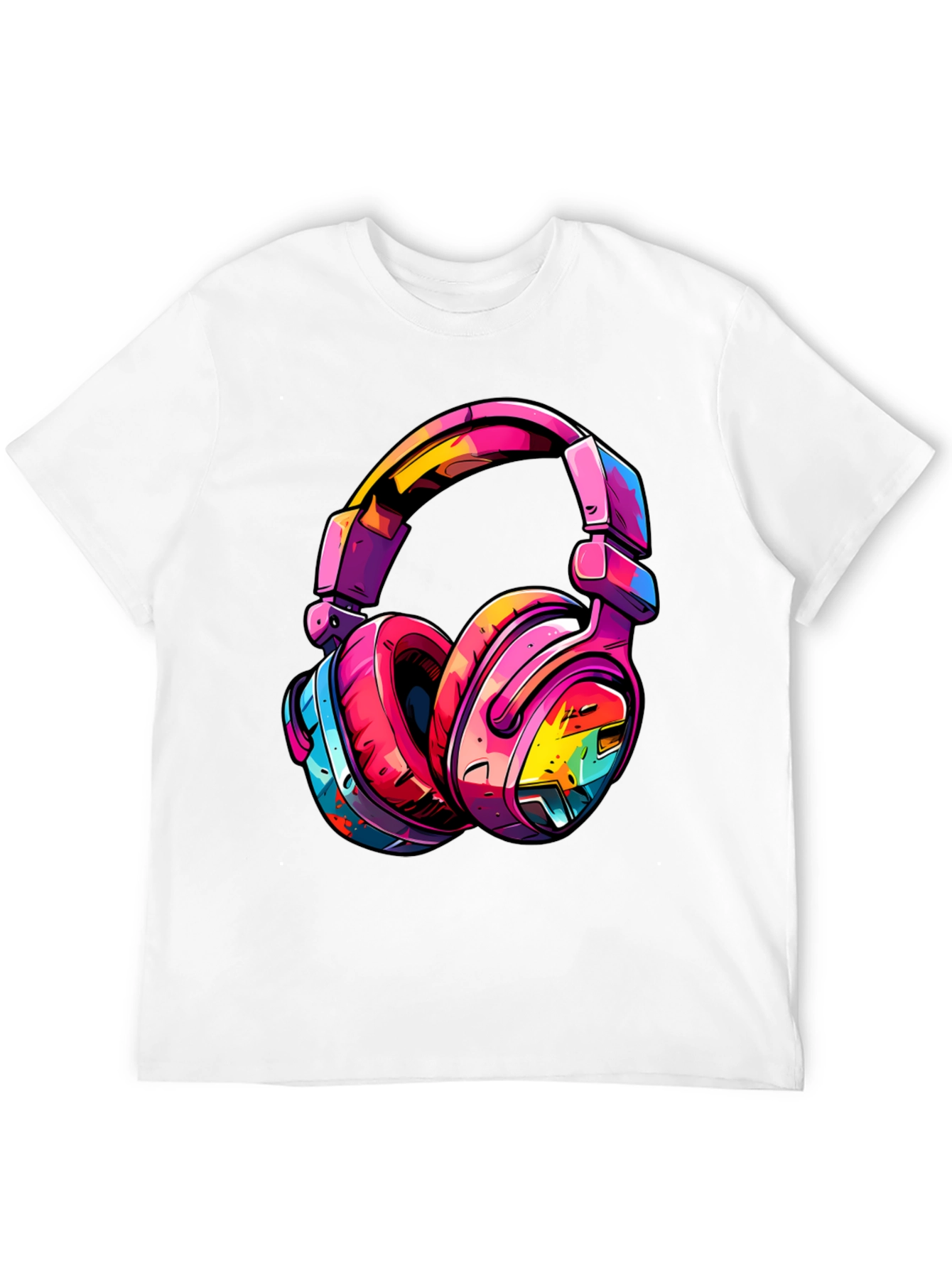 Colorful Headphones Graphic T-Shirt