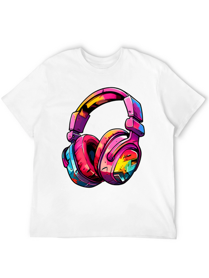 Colorful Headphones Graphic T-Shirt