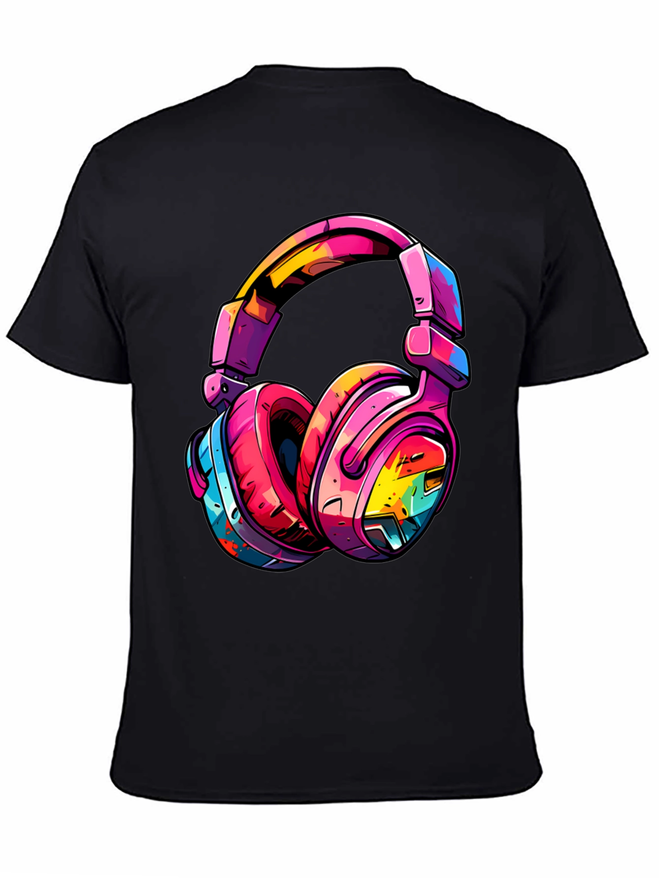 Colorful Headphones Graphic T-Shirt