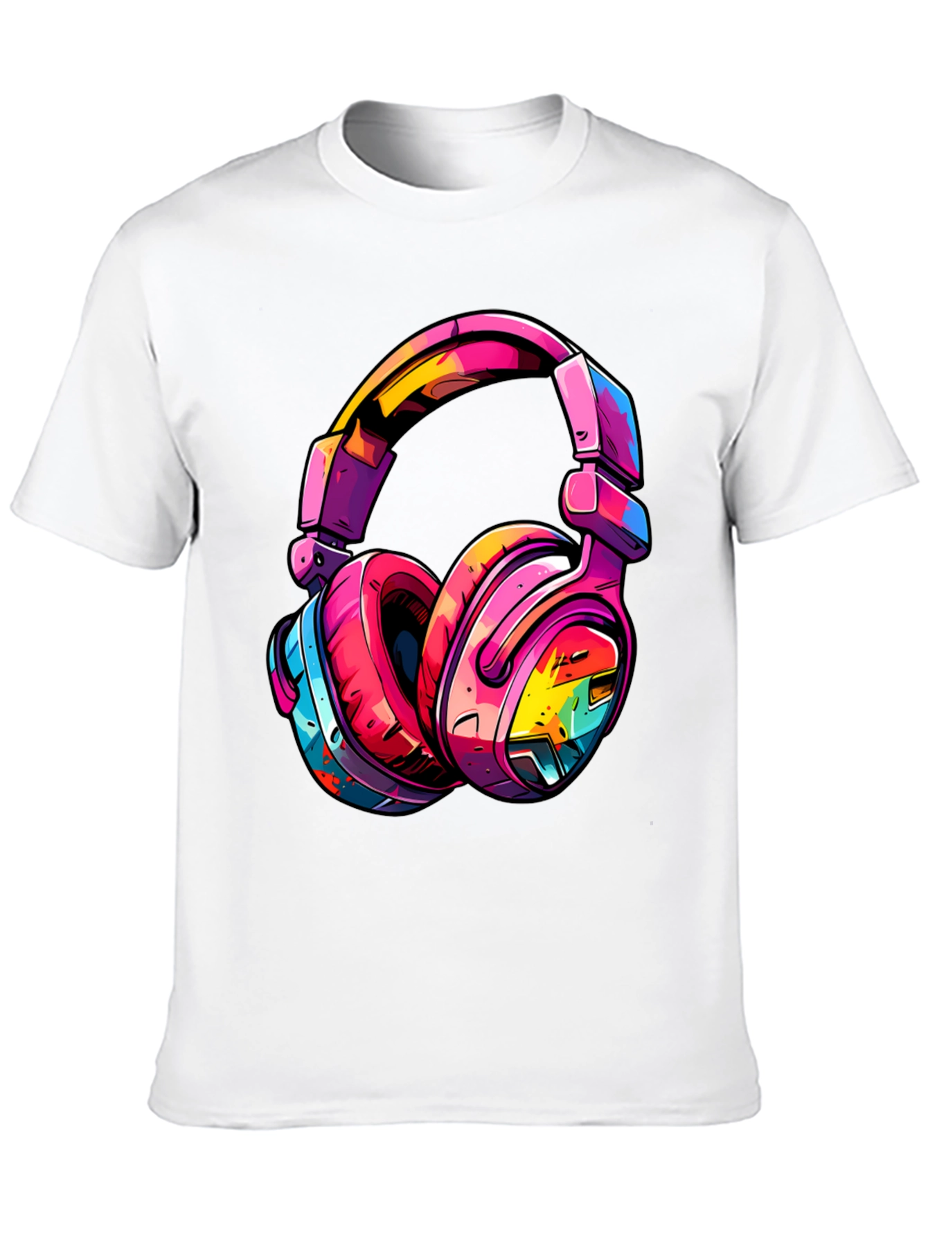 Colorful Headphones Graphic T-Shirt