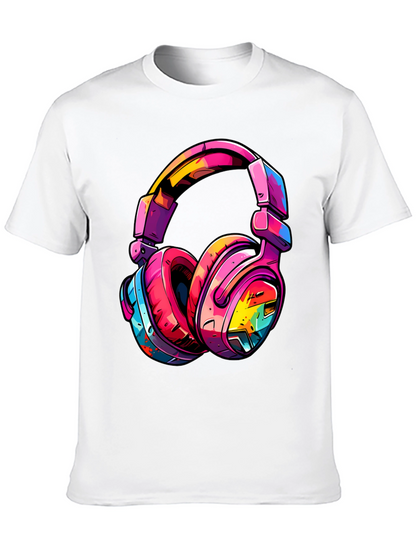 Colorful Headphones Graphic T-Shirt